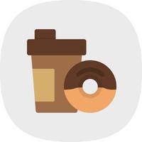 Coffee Doughnut Vector Icon Design