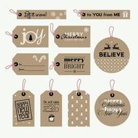 Set of Christmas and New Year gift tags vector