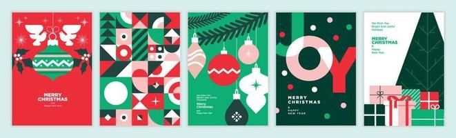 Merry Christmas and Happy New Year greeting cards. Vector illustration concepts for background, greeting card, party invitation card, website banner, social media banner, marketing material.