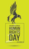 ilustración del mensaje que lleva la paloma que simboliza la libertad en el día internacional de los derechos humanos. vector