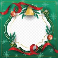 Merry Christmas Cool Green Background Blank Space Design vector