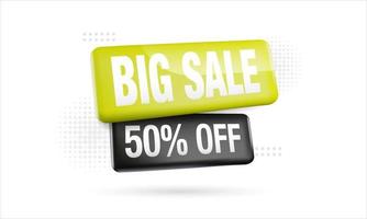 Big sale banner promotion template with 3D label background. Special deal design vector