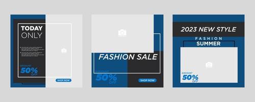 Editable minimal square banner template set. Suitable for social media post and internet advertising web.banner fashion style vector