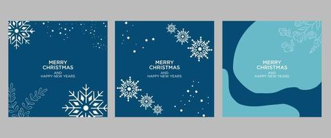 Merry Christmas greeting card. Trendy square Winter Holiday art template. Suitable for social media posts, mobile apps, banner designs and web internet advertising. Vector fashion background