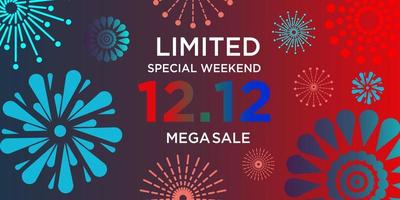 12.12 Shopping Day For Moment Sale Design Background vector