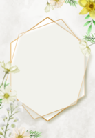 tarjeta de invitación de boda con flores amarillas png