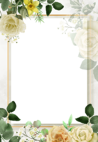 wedding invitation card with yellow flowers png