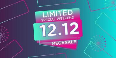 12.12 Shopping Day For Moment Sale Design Background vector