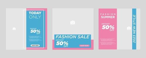 Editable minimal square banner template set. Suitable for social media post and internet advertising web.banner fashion style vector