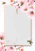 carte d'invitations de mariage sakura en fleurs png