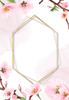 cartão de convites de casamento de sakura florescendo png