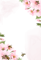 carte d'invitations de mariage sakura en fleurs png