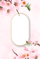 cartão de convites de casamento de sakura florescendo png