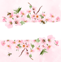tarjeta de invitaciones de boda de sakura floreciente png