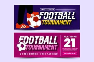 Football tournament, sport event banner design template easy to customize simple and elegant design vector