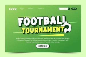 Football tournament sport event landing page design template simple and elegant design vector
