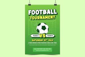 Football tournament sport event poster or flyer design template simple and elegant design vector