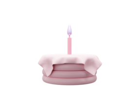 elemento bolo de aniversário comida doce desenho animado bonito renderização em 3d png