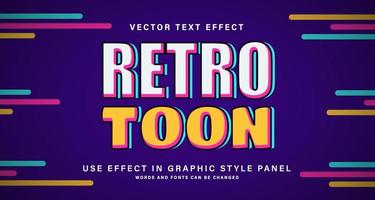 efecto de texto editable estilo retro vector