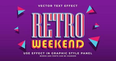 efecto de texto editable estilo retro vector