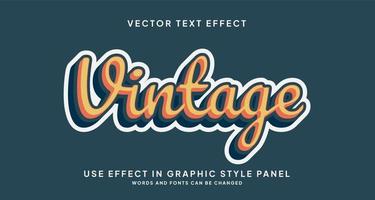 efecto de texto editable estilo vintage vector