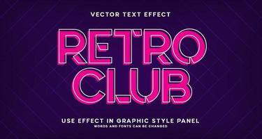 Editable Text effect Retro Style vector