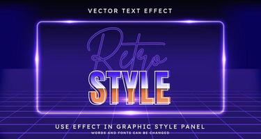 Editable Text effect Retro Style vector