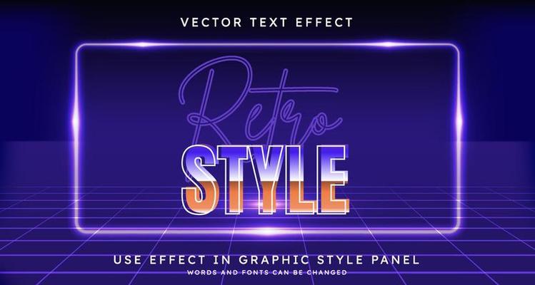 Editable Text effect Retro Style