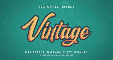 efecto de texto editable estilo vintage vector