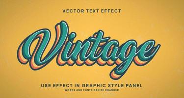 Editable Text Effect Vintage Style vector