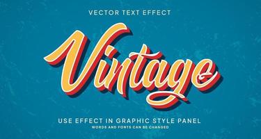 efecto de texto editable estilo vintage vector