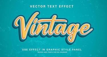 efecto de texto editable estilo vintage vector