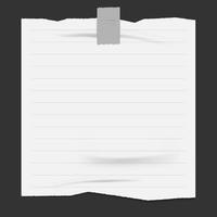 Realistic paper torn background vector, glued paper texture backdrop with line and dot, copy space deisgn for editable content vector