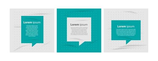 Social media template background vector with bubble text illustration and realistic paper effect, copy space for quotes or caption text