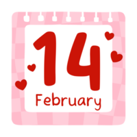 Valentinstag Kalender handgezeichnet png