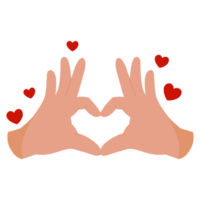 illustration de la main en forme de coeur png