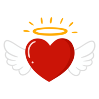 coeur avec illustration d'ailes d'ange png