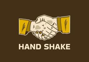 Vintage art illustration of shaking hands vector