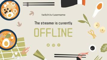 Asian food twitch banner vector