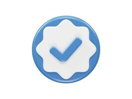 Verified icon 3d render vector