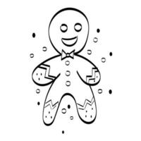 Hand Drawn outline Christmas Illustration. vector