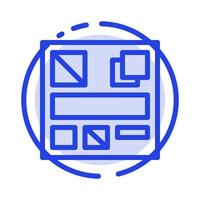 Design Mockup Web Blue Dotted Line Line Icon vector