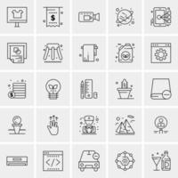 25 iconos de negocios universales vector ilustración de icono creativo para usar en proyectos relacionados con la web y dispositivos móviles