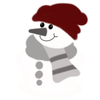 Snowman wearing hat in christmas png