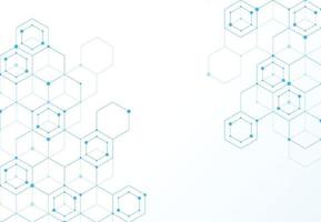 Abstract hexagonal molecular structures in technology background and science style. Medical design. Vector illustration