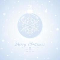Feliz Navidad recibiendo tarjeta de fondo con banner de bola de nieve. ilustración vectorial vector
