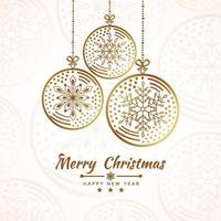 Merry Christmas getting card background with snow ball banner. Vector illustration