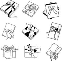 Handdraw doodle of gift box vector