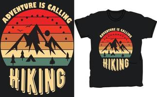 Hiking adventure tshirt design hiking logo design vector