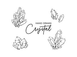 Simple drawing of crystal quartz mineral element illustration vector design collection